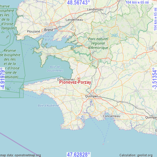 Plonévez-Porzay on map