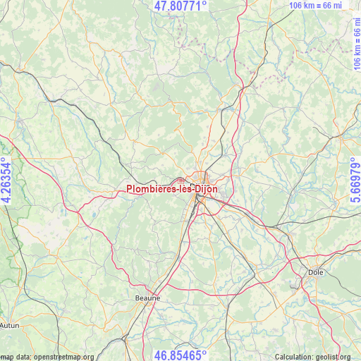 Plombières-lès-Dijon on map