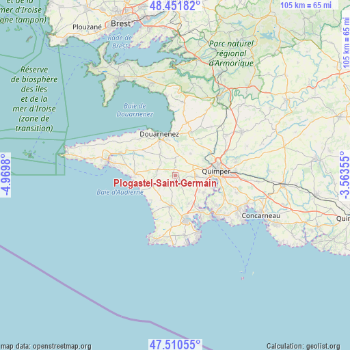Plogastel-Saint-Germain on map