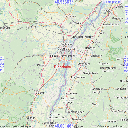 Plobsheim on map