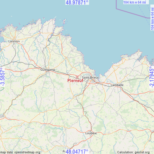 Plerneuf on map