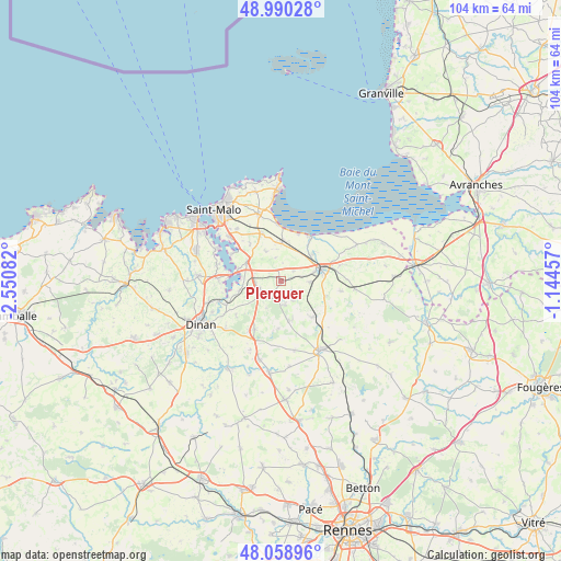 Plerguer on map