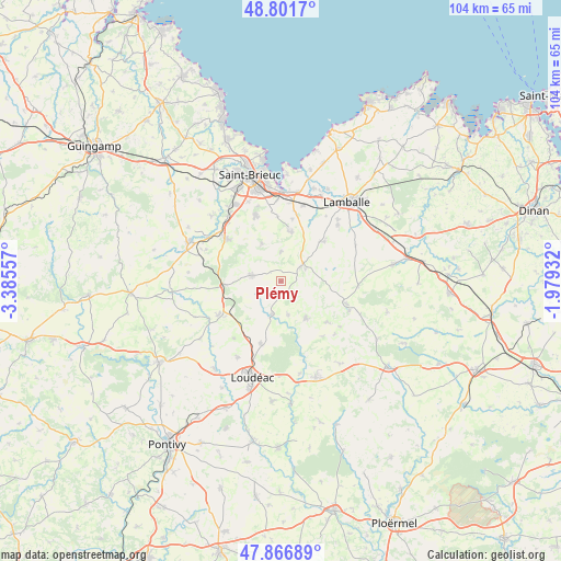 Plémy on map