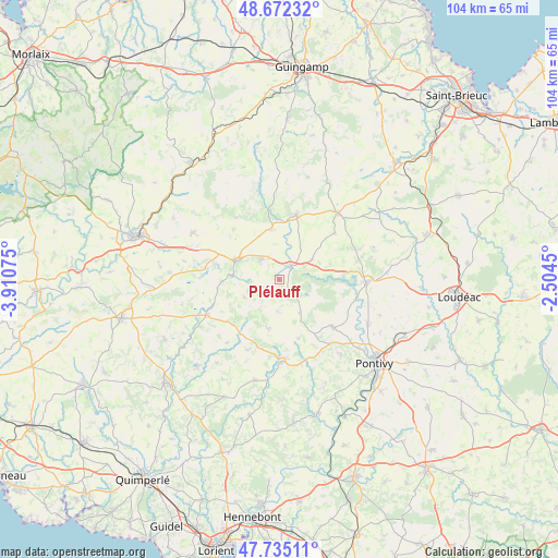 Plélauff on map