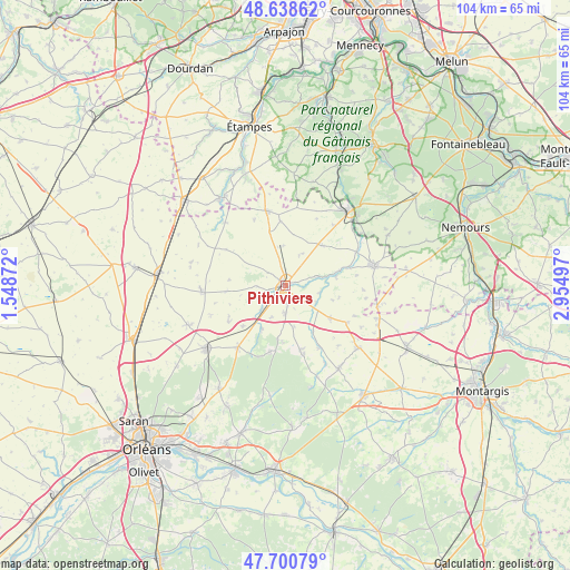 Pithiviers on map