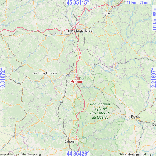 Pinsac on map