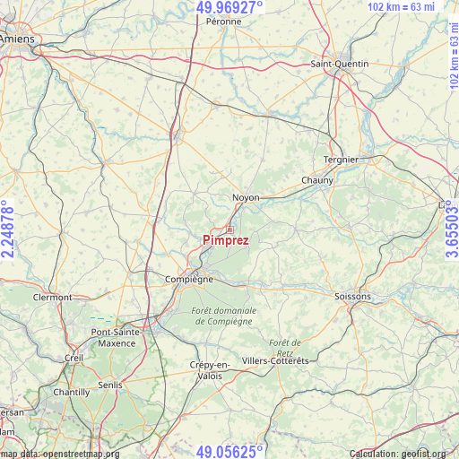 Pimprez on map