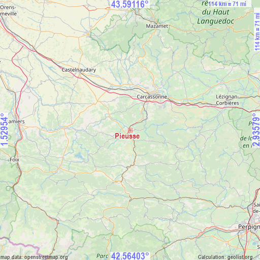 Pieusse on map