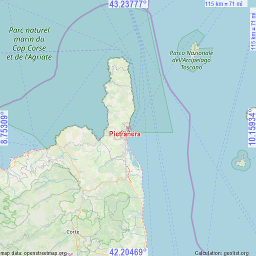 Pietranera on map