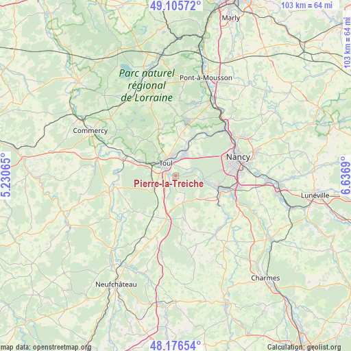 Pierre-la-Treiche on map