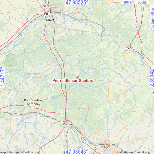 Pierrefitte-sur-Sauldre on map