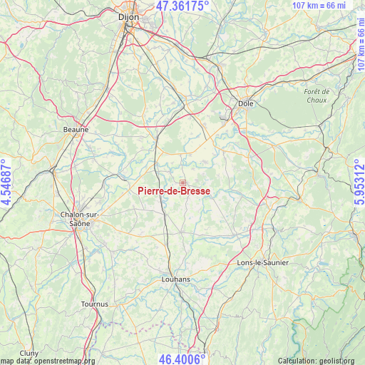 Pierre-de-Bresse on map