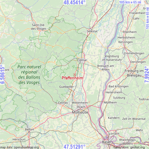 Pfaffenheim on map