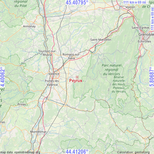 Peyrus on map