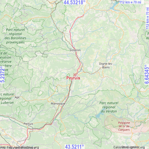 Peyruis on map