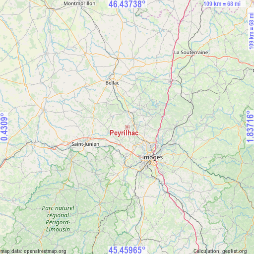 Peyrilhac on map