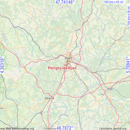 Perrigny-lès-Dijon on map