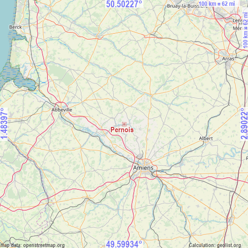 Pernois on map