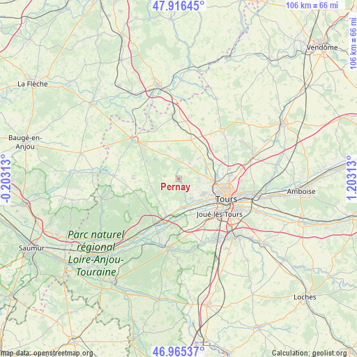 Pernay on map