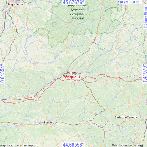 Périgueux on map