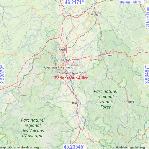 Pérignat-sur-Allier on map