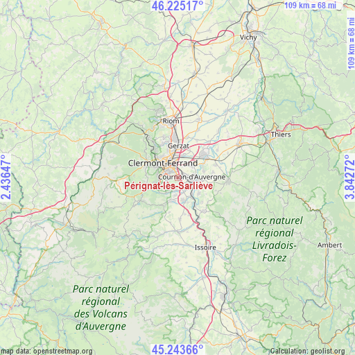 Pérignat-lès-Sarliève on map