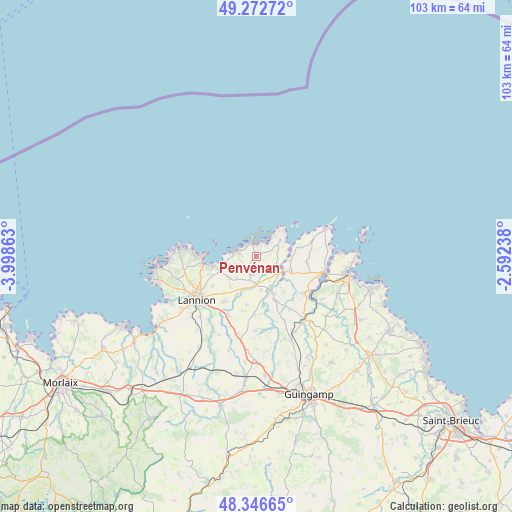 Penvénan on map