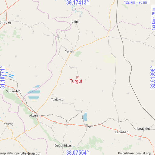 Turgut on map