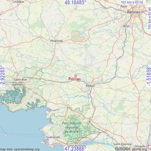 Peillac on map