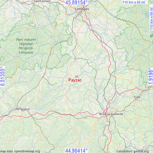 Payzac on map