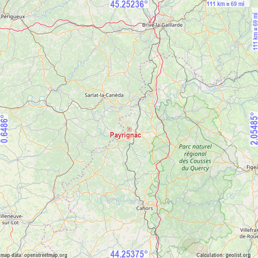 Payrignac on map