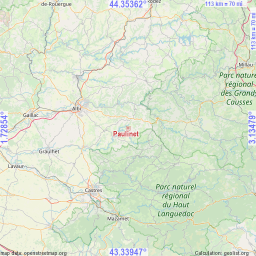 Paulinet on map