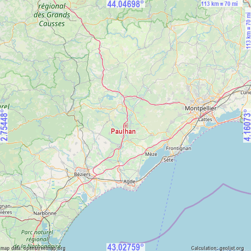 Paulhan on map