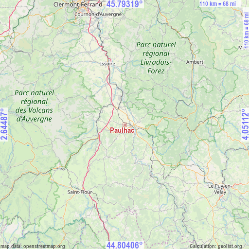 Paulhac on map