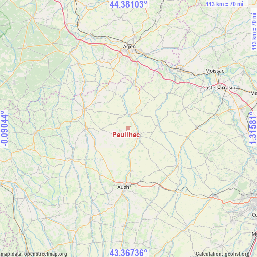 Pauilhac on map