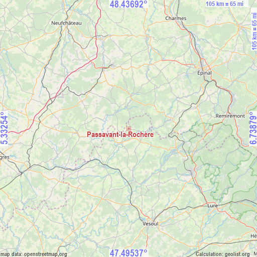 Passavant-la-Rochère on map