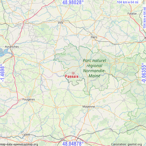 Passais on map