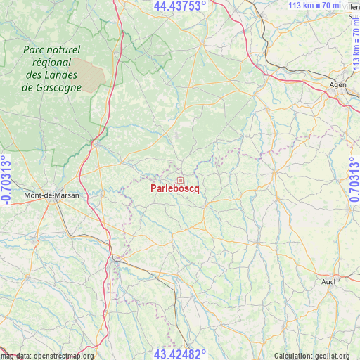 Parleboscq on map