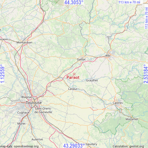 Parisot on map