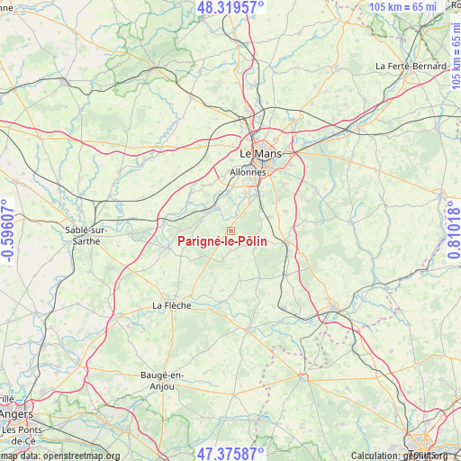 Parigné-le-Pôlin on map