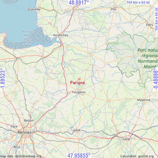 Parigné on map