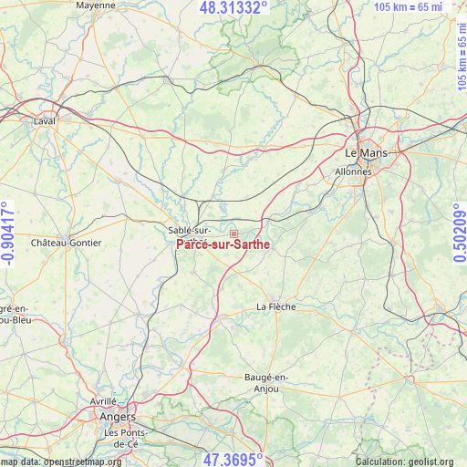 Parcé-sur-Sarthe on map
