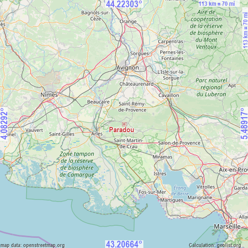 Paradou on map