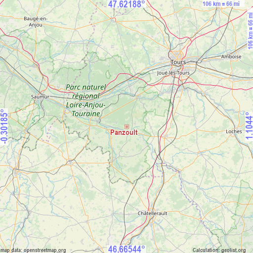Panzoult on map