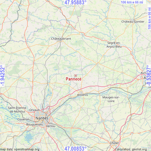 Pannecé on map