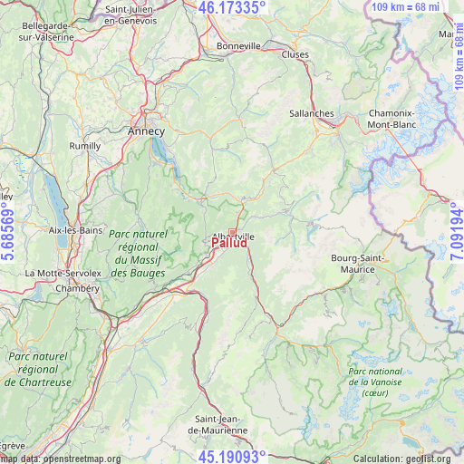 Pallud on map