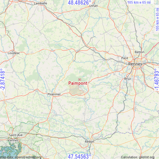 Paimpont on map