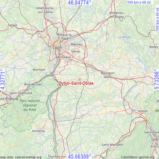 Oytier-Saint-Oblas on map