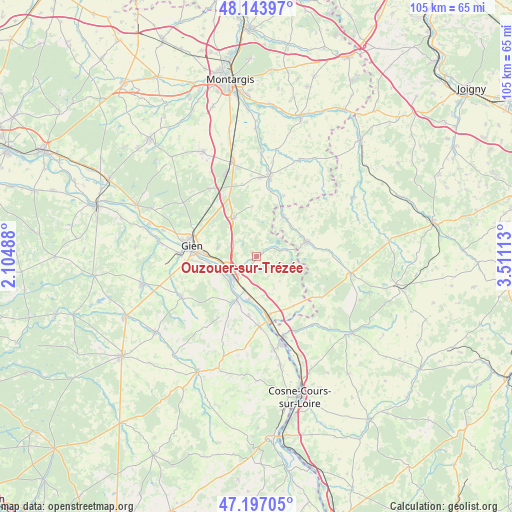 Ouzouer-sur-Trézée on map