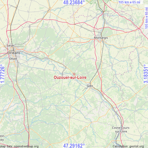 Ouzouer-sur-Loire on map